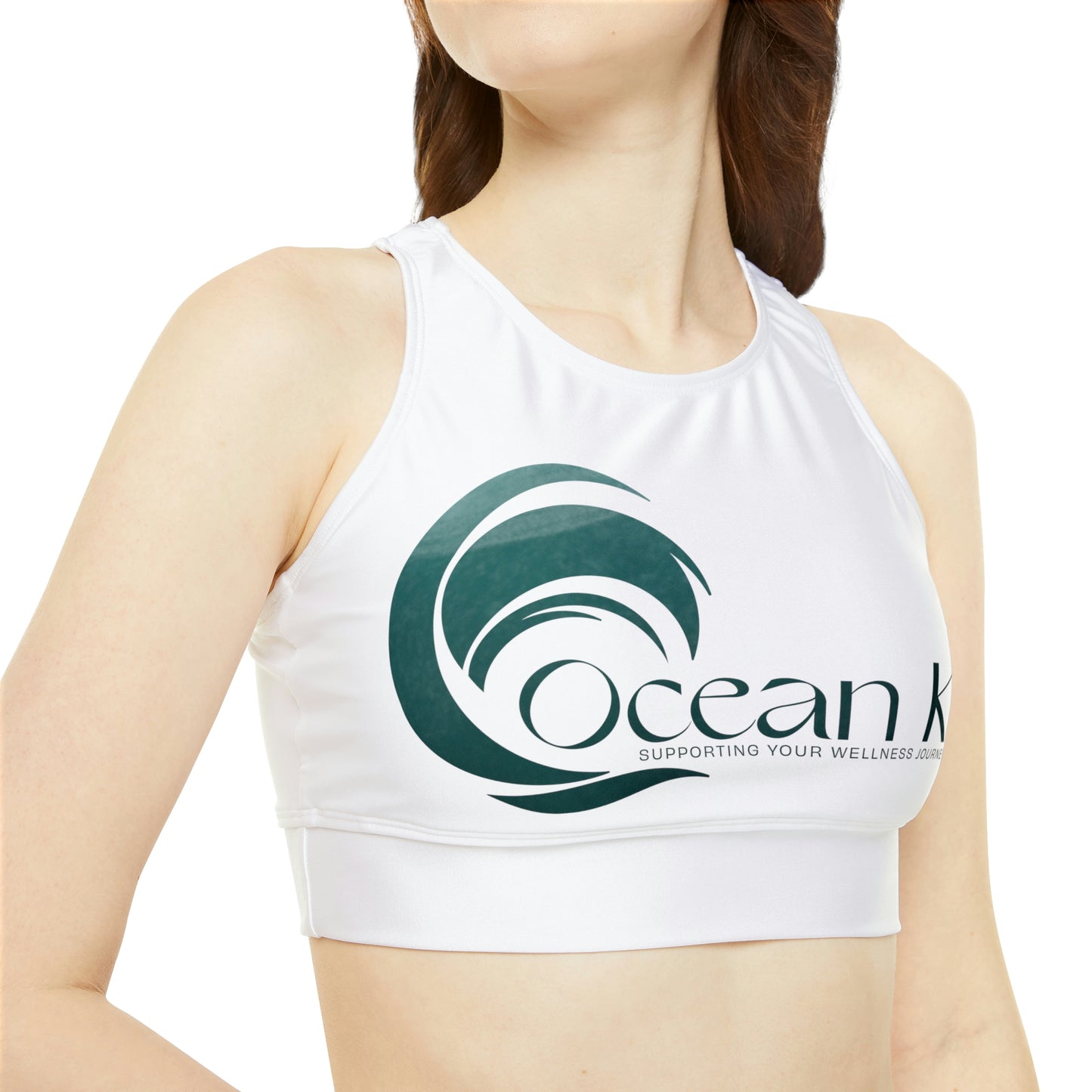 High Neck Crop Bikini Top (AOP)